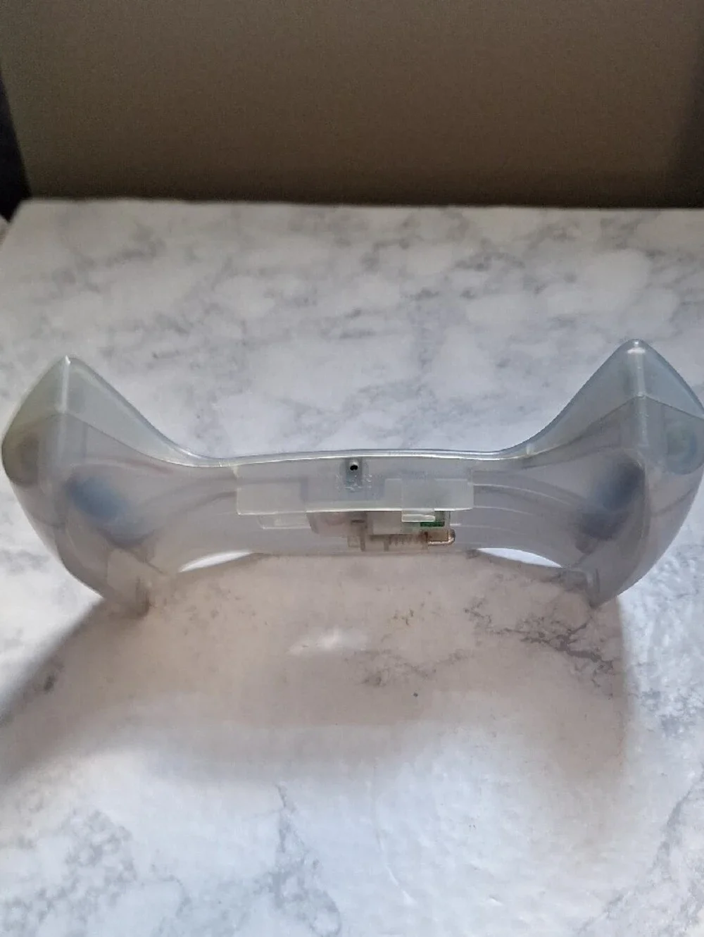 Clear Plastic Game Controller Grip with Blue Accents